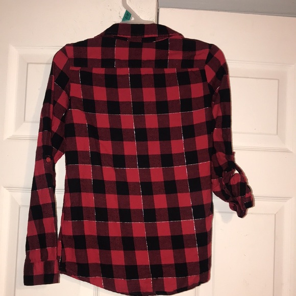 Girl’s Flannel Buffalo Plaid Shirt - Picture 6 of 7